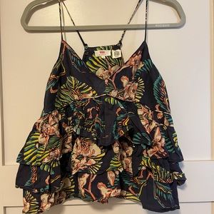 Levi’s ruffle tank top w/adjustable straps